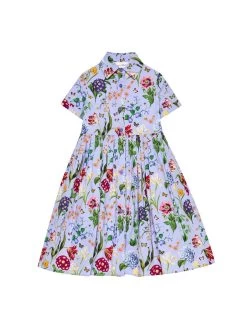 Kids Multi Floral Collared Dress