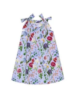 Kids Multi Floral Bow Dress