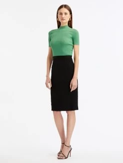 Ribbon Tweed Pencil Skirt