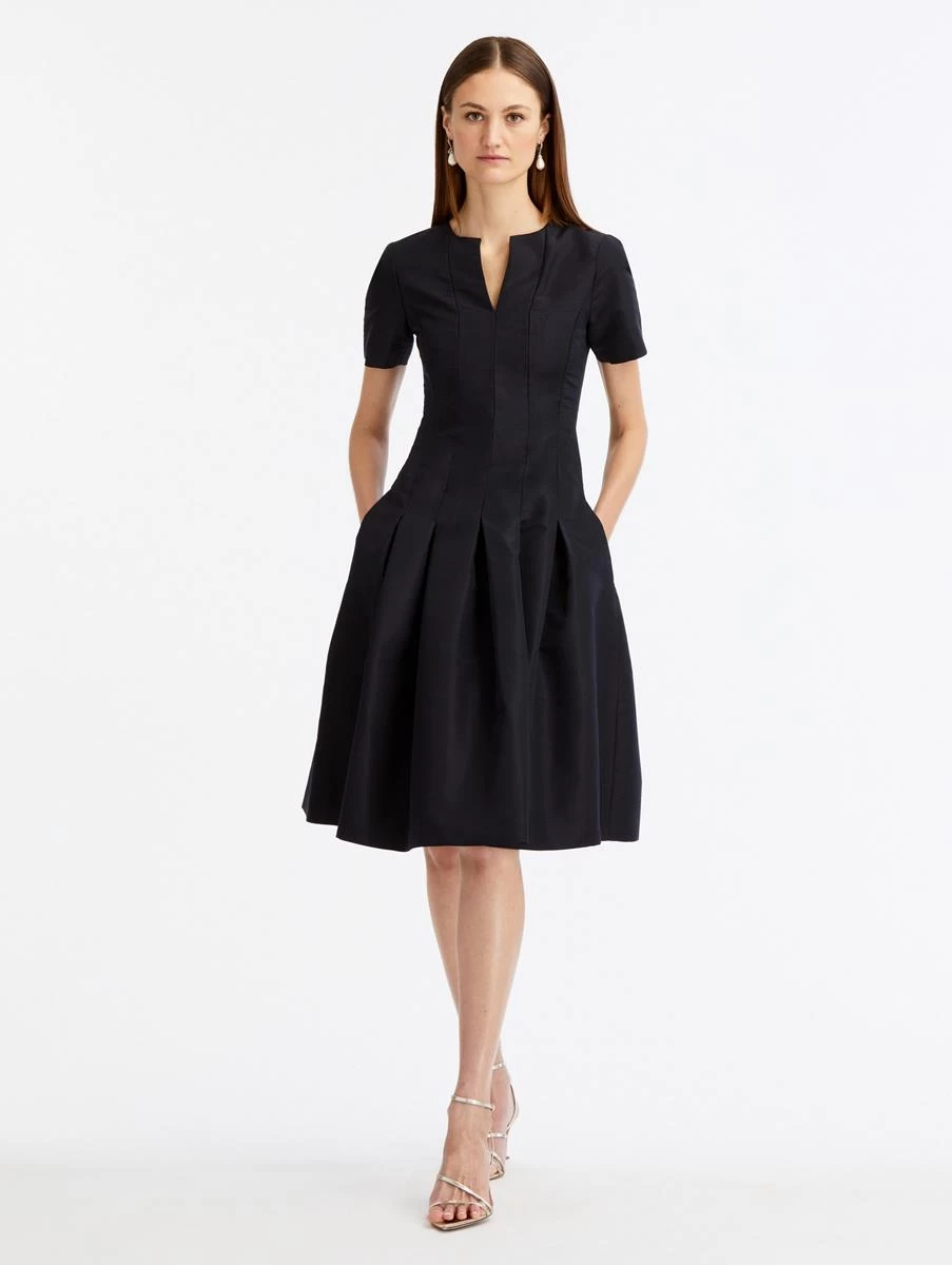 Split Neck Flare Dress 1 Split Neck Flare Dress