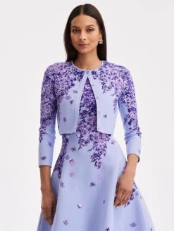 Degradé Lilac Jacquard Cropped Cardigan
