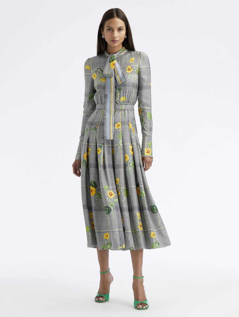 Nasturtium Plaid Silk Twill Dress 1 Nasturtium Plaid Silk Twill Dress