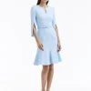3/4 Sleeve Split Neck Dress