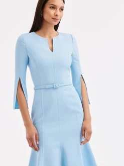 3/4 Sleeve Split Neck Dress 5 3/4 Sleeve Split Neck Dress -Odlr p23658 Z 05172023052112899x1200 1