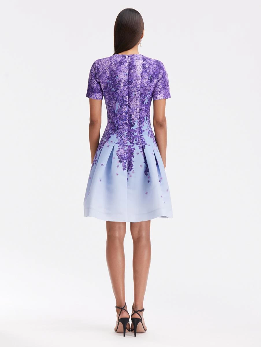 Split Neck Degradé Lilac Faille Dress 2 Split Neck Degradé Lilac Faille Dress - Image 2