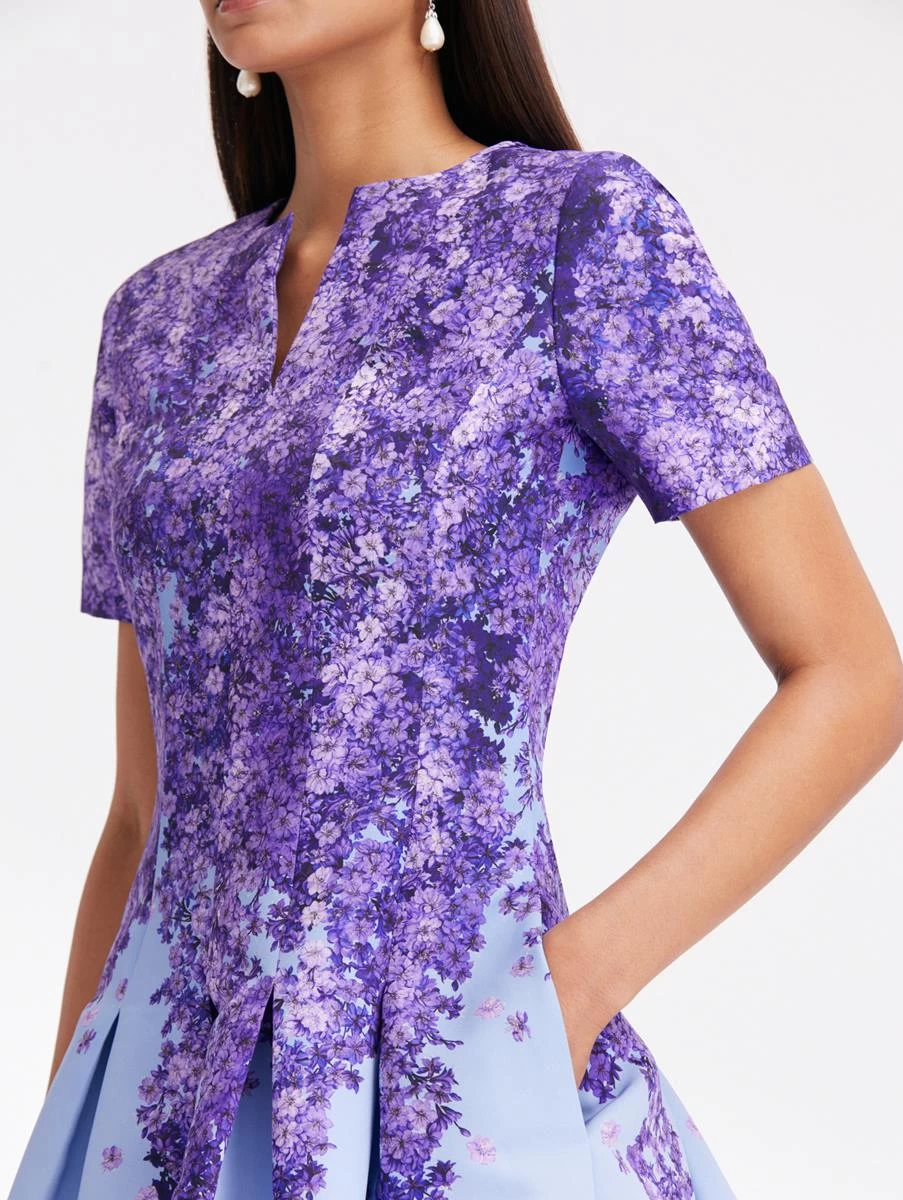 Split Neck Degradé Lilac Faille Dress 4 Split Neck Degradé Lilac Faille Dress - Image 4