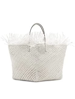 Medium Raffia Crochet Square Tote
