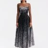 Illusion Neck Sequin Wave Dress