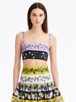 Botanical Stripe Cropped Tank