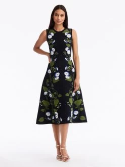 Morning Glory Jacquard Midi Dress