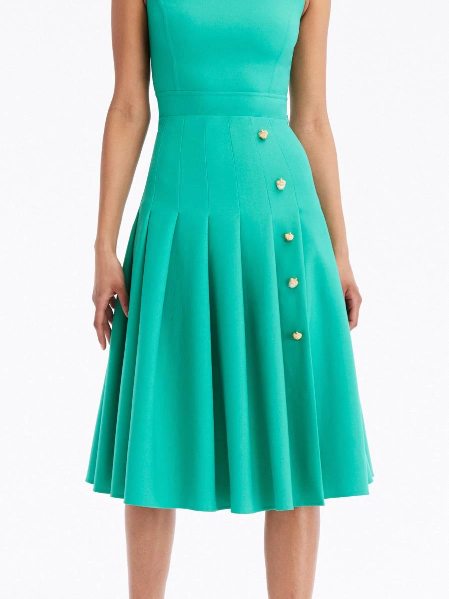 Pleat Detail Stretch-Wool Dress 3 Pleat Detail Stretch-Wool Dress - Image 3