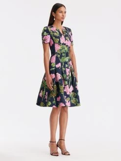Split Neck Geranium Faille Dress 6 Split Neck Geranium Faille Dress -Odlr p24164 Z 06272023045107903x1200 1