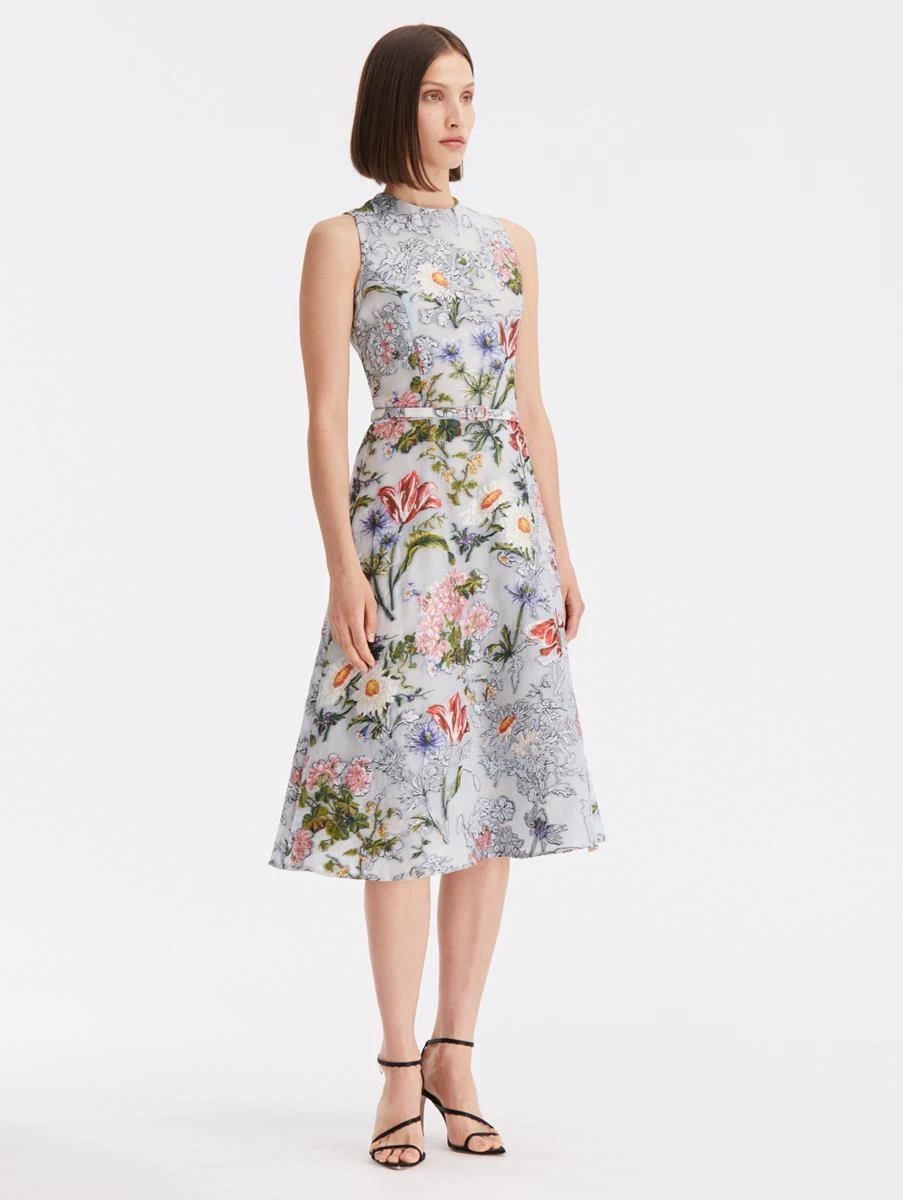 Sketched Floral Fil Coupé Dress 3 Sketched Floral Fil Coupé Dress - Image 3