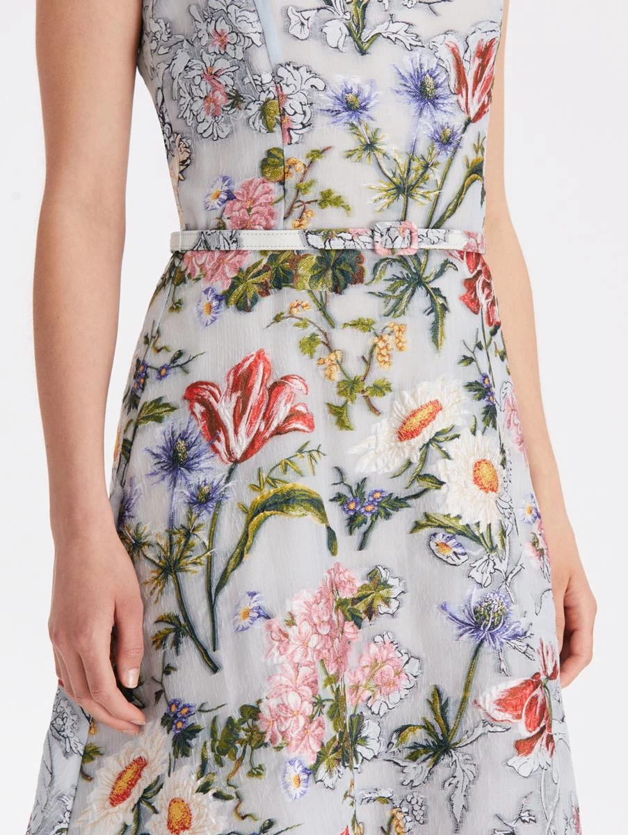 Sketched Floral Fil Coupé Dress 4 Sketched Floral Fil Coupé Dress - Image 4